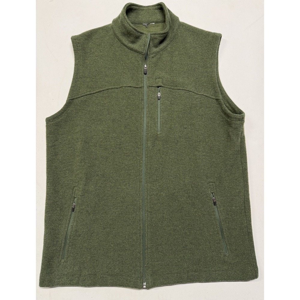 Ibex Merino Wool Blend Vest Men's Large Full Zip Green